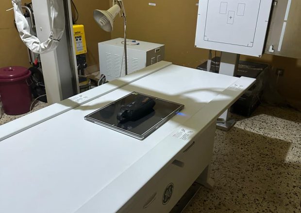 Flat panel detector and X-ray system installed in the radiography room at the Benin facility