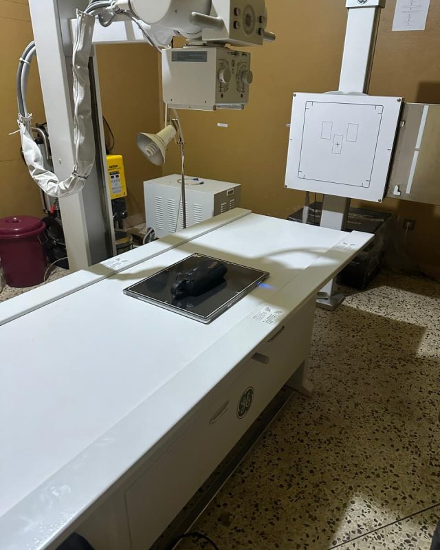 Flat panel detector and X-ray system installed in the radiography room at the Benin facility